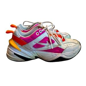 Nike M2K Tekno White Pink Orange Laser Fuchsia Trainer Sneakers Womens 7